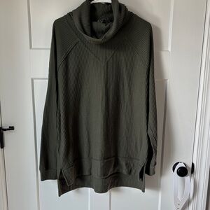 LOFT Olive Green Cowl Neck Sweater